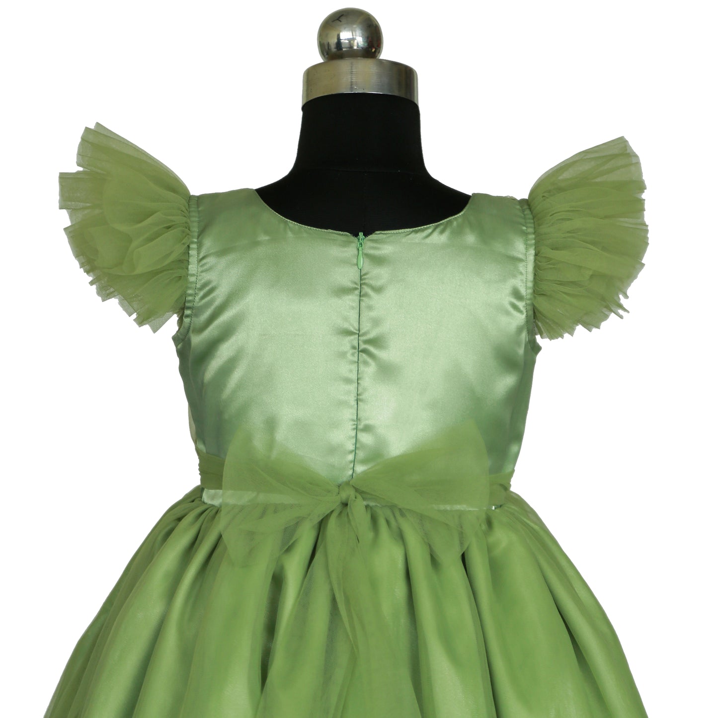 HEYKIDOO Kids Girls High low Style Party Wear Frock-Henna Green birthday casual party wear frock dresses kids elegant comfortable collection.