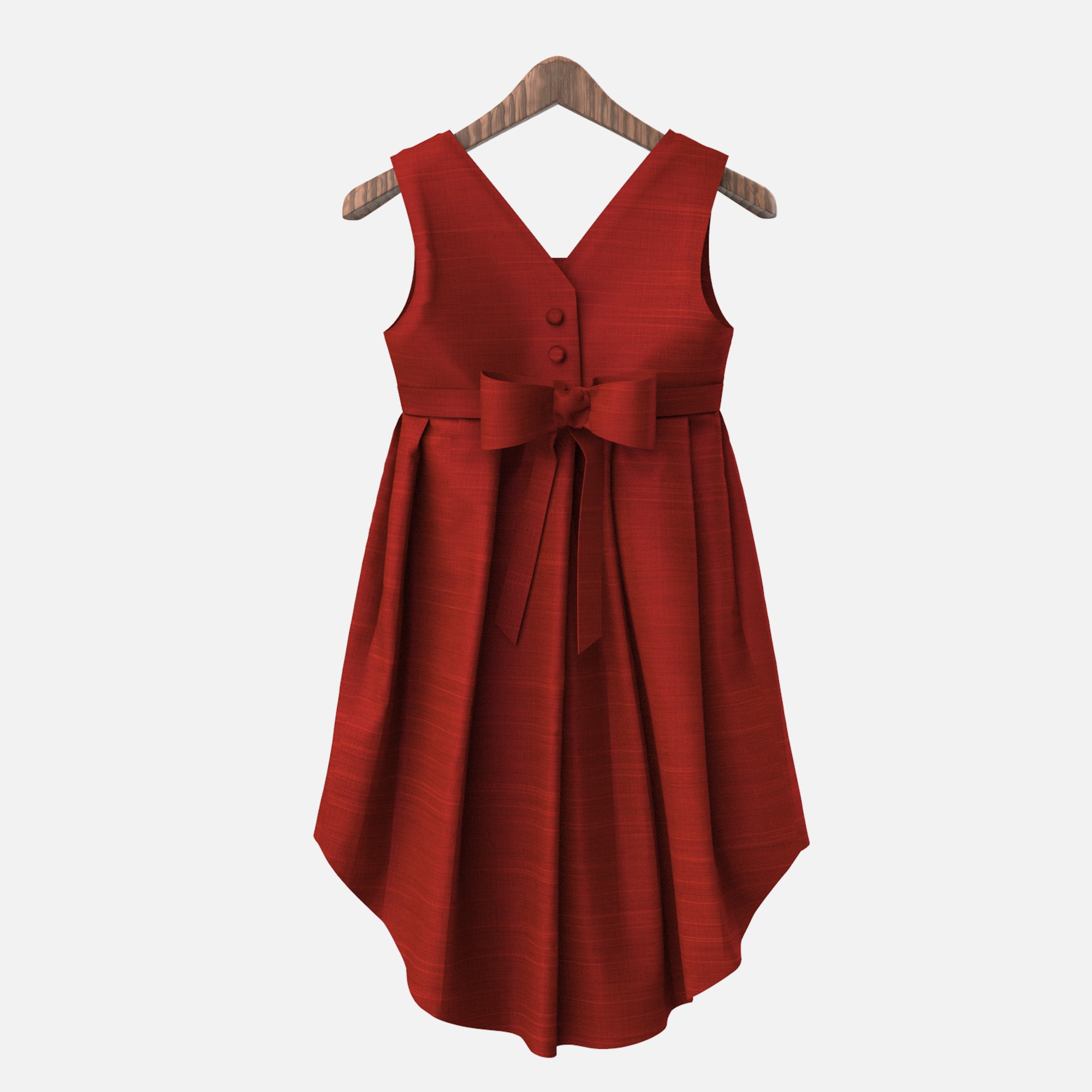 Buy Red Mandarain Dress Online - Uttariya