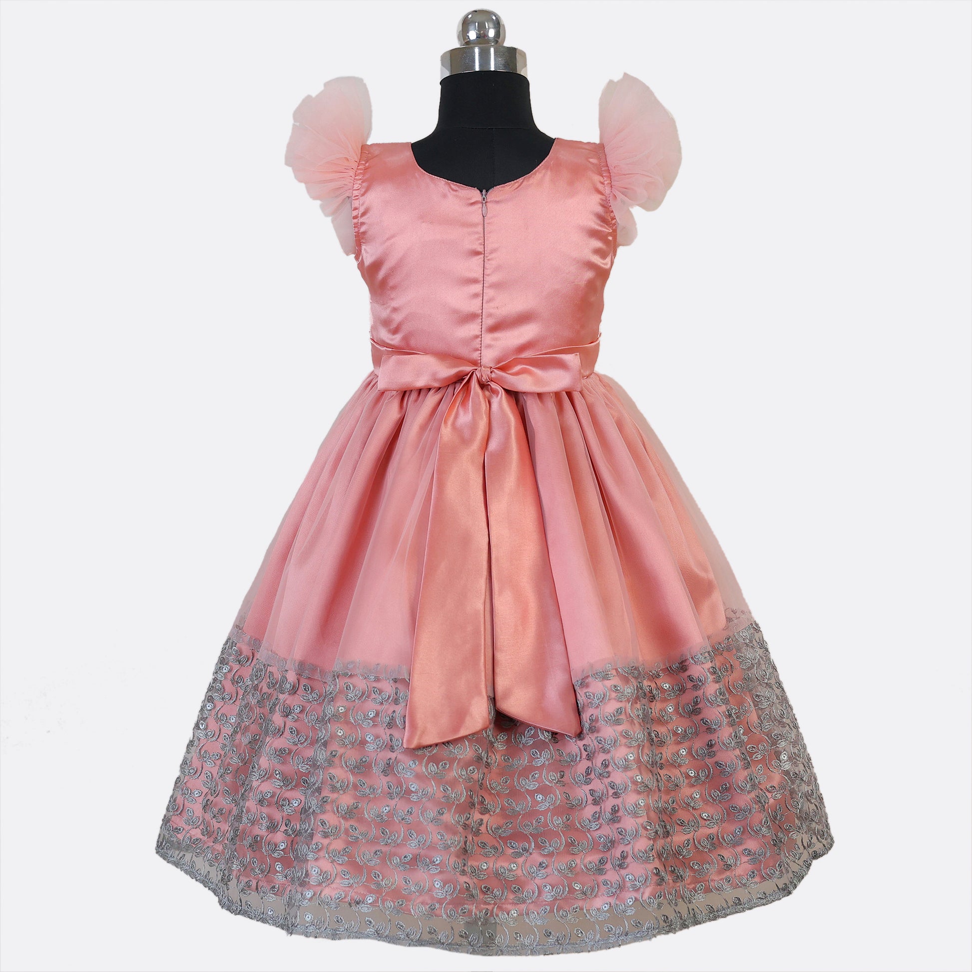 HEYKIDOO latest designer clothing kids girls stylish comfortable dress Knee length birthday Party wear frock fashionable 8 years unique beautiful pink floral birthday gown buy online shopping India